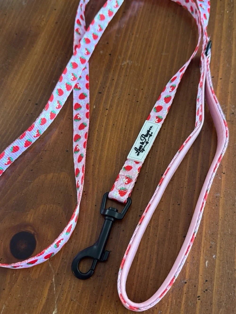 Pet Strawberry Print Pink Leash